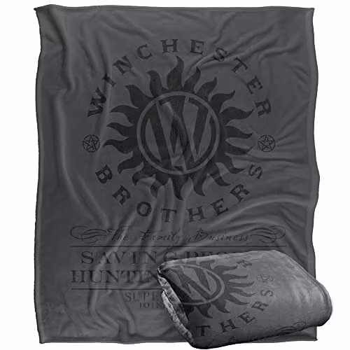 LOGOVISION Supernatural Winchester Anti Possession Silky Touch Super Soft Fleece Throw Blanket, White and Multicolour, W/D/H: 152 x 127 cm