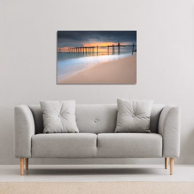 Benjamin Tate Design LTD Modern Multicolour Canvas Print, Blue, W: 152 cm, H: 101 cm