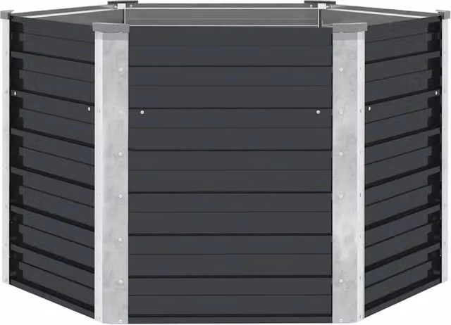 Berkfield Home Garden Anthracite and Black Galvanised Steel Raised Bed, W/D/H: 129 x 129 x 77 cm – 1