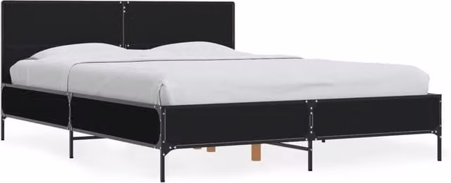 Berkfield Home Modern Small Double Bed Frame in Black, W/D/H: 120 x 190 cm