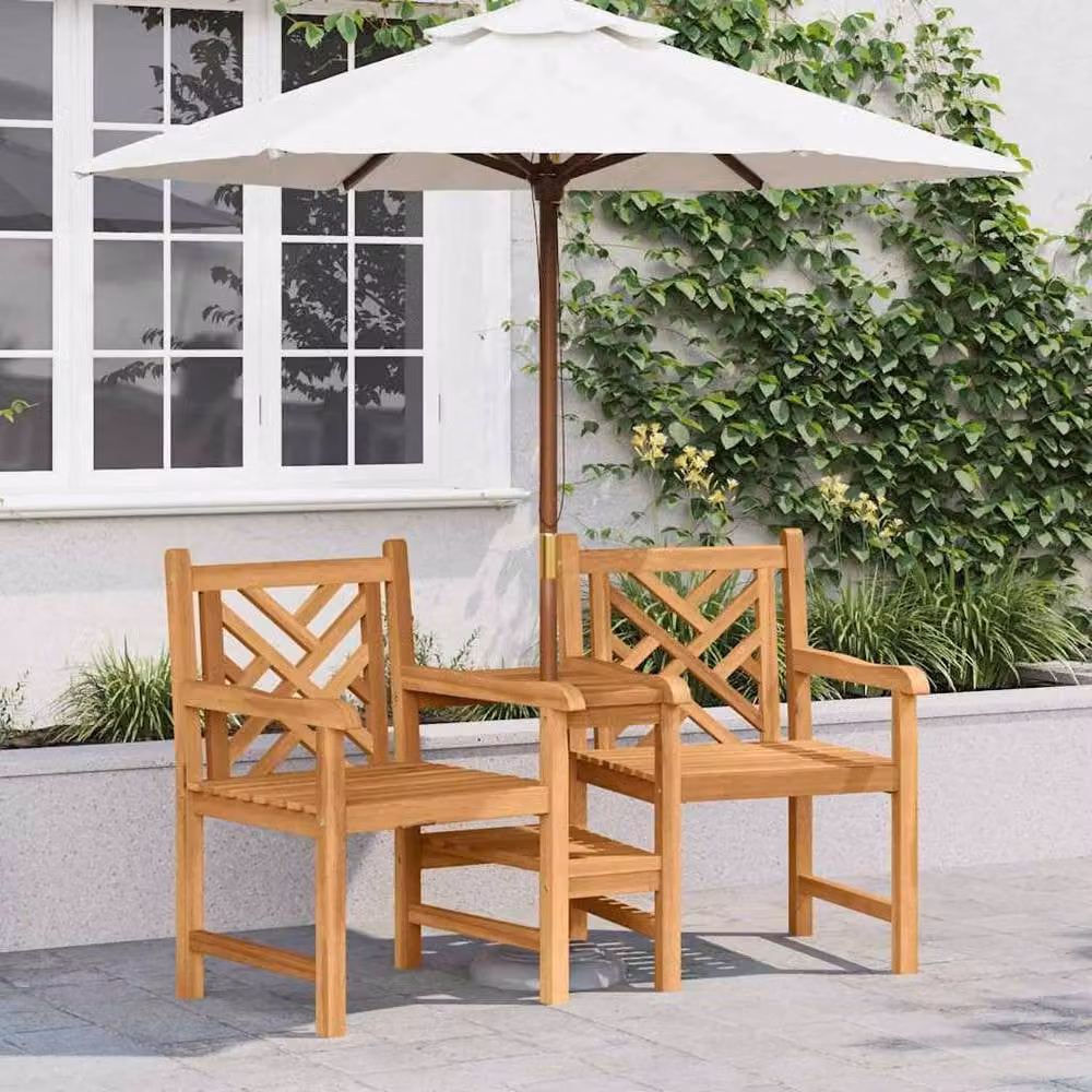Berkfield Home Outdoor Lattice Shelf Storage Chairs in Brown Solid Teak Wood – 1