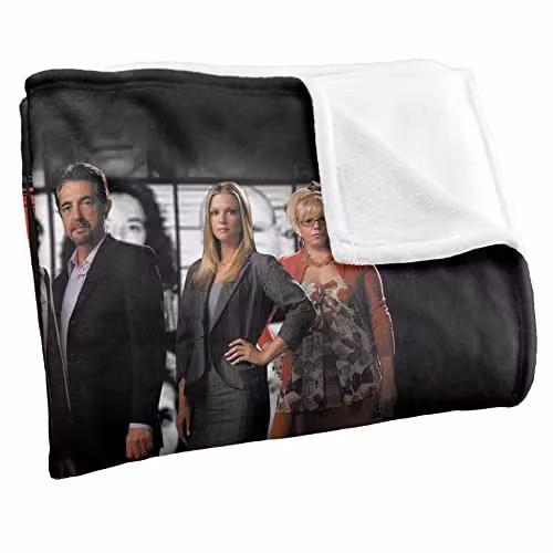 LOGOVISION Criminal Minds The Brain Trust Super Soft Silky Touch Throw Blanket, White, W/D/H: 152 x 127 cm – 2