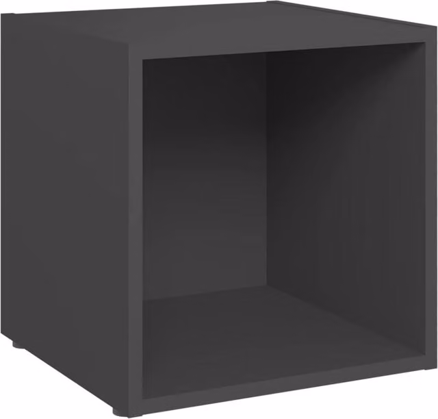 Berkfield Home Set of 4 Grey Minimalist TV Cabinets in Matt Engineered Wood W/D/H: 37 x 35 x 37 cm – 1