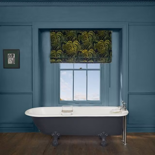 House of Hackney Palmeral Opaque Velvet Blind in Midnight and Green