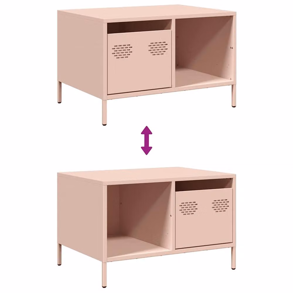 Berkfield Home Pink Metal Coffee Table, W: 68.5 cm, D: 50 cm, H: 43.5 cm – 4