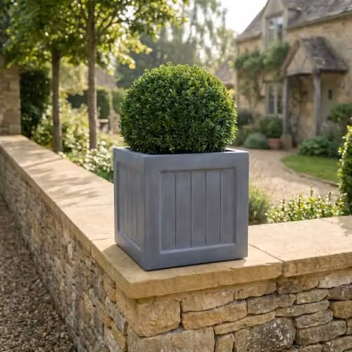 IDEALIST Grey Reinforced Stone Square Planter, 30 cm, 27L – 9