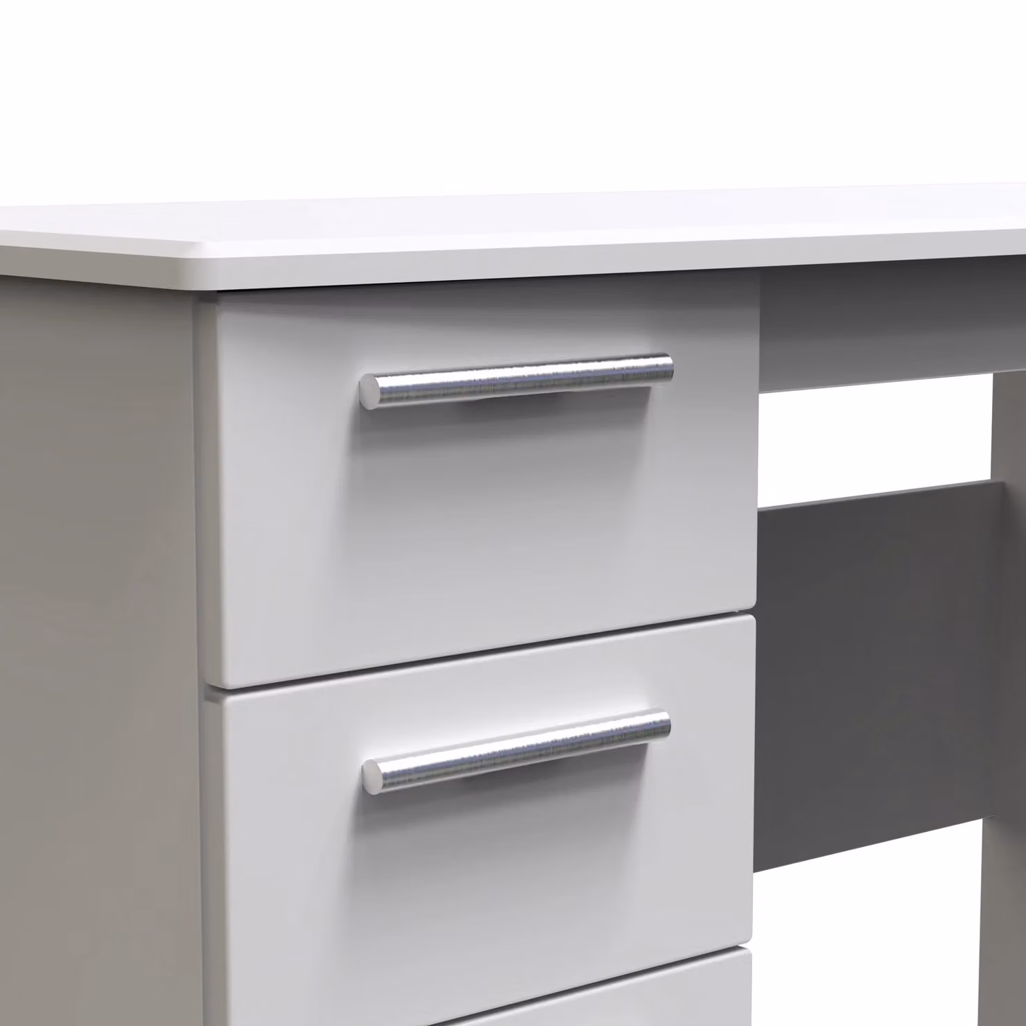 2 U Windsor 3 Drawer Desk in Mid Grey, Ready Assembled – 3