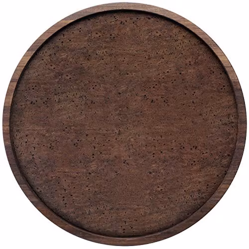 LSA International City Serving Tray in Brown Walnut and Cork, Diameter: 40 cm