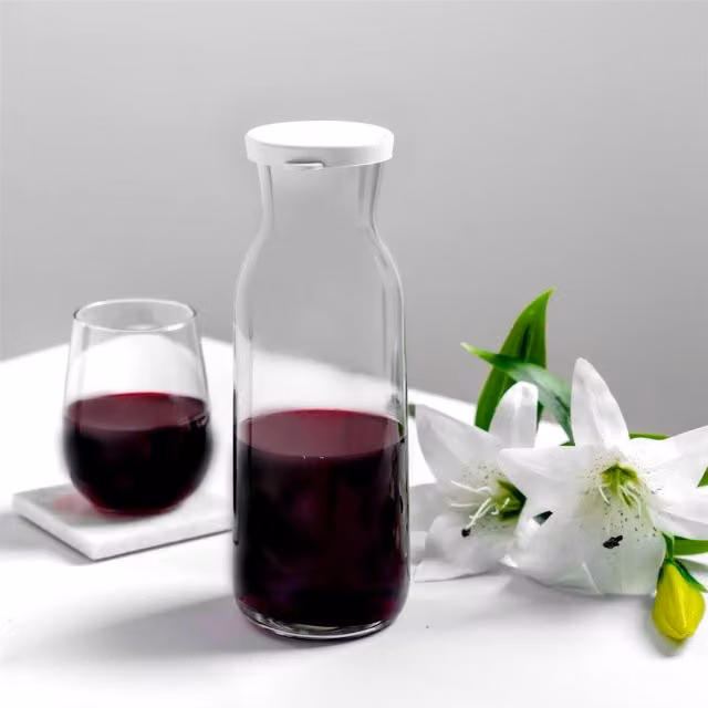 Argon Tableware Transparent Glass Carafe with Lid, 1.2 l