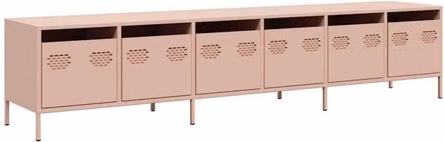 Berkfield Home Modern Pink Metal TV Cabinet W: 202 cm, D: 39 cm, H: 43.5 cm