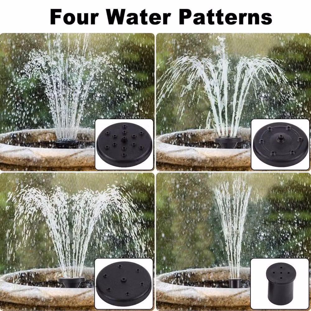 SPETLEK Solar Panel Powered Water Feature Pump in Black – 4