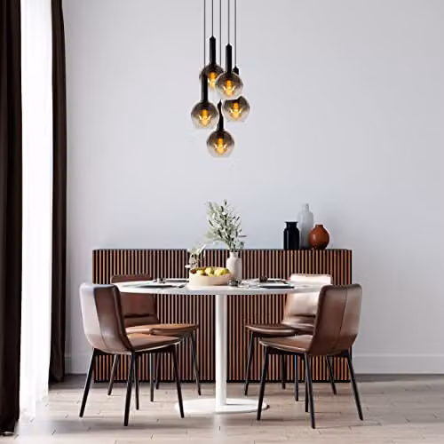 Lucide Marius Dimmable Adjustable Cluster Pendant Light in Black with Transparent Glass, Diameter: 55 cm – 3