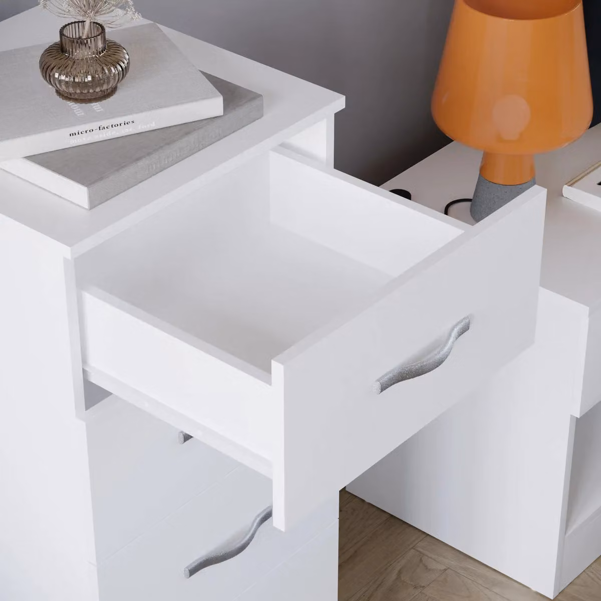 Vida Designs Riano 5 Drawer Narrow Chest Storage in White – 4