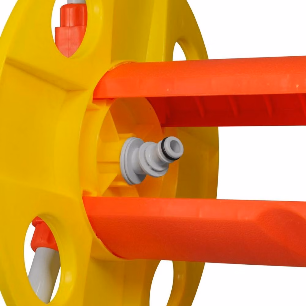 VOGREX Yellow UV Resistant Garden Hose Cart with 20m 1/2 inch Hose and Manual Crank Handle – 3
