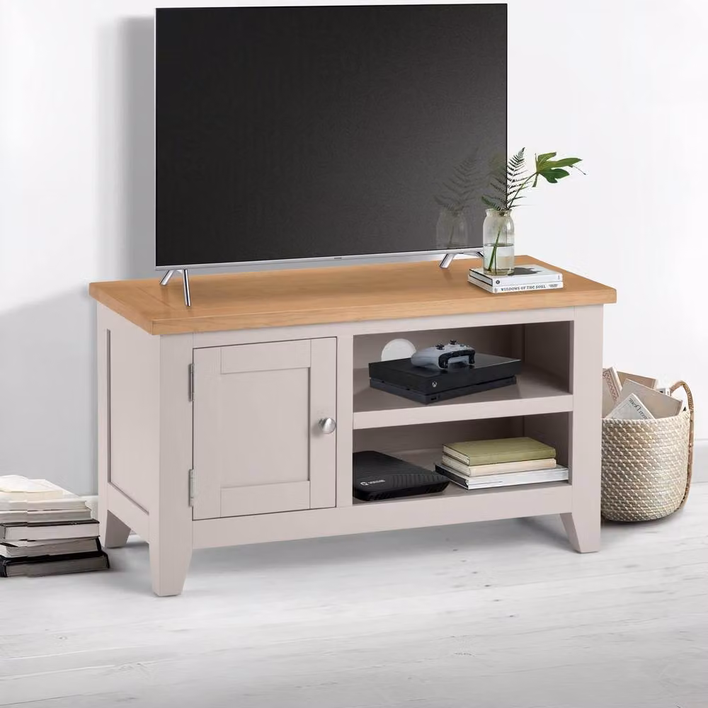 Cheshire Premium Kensington TV Unit in Elephant Grey and Euro Oak – 2