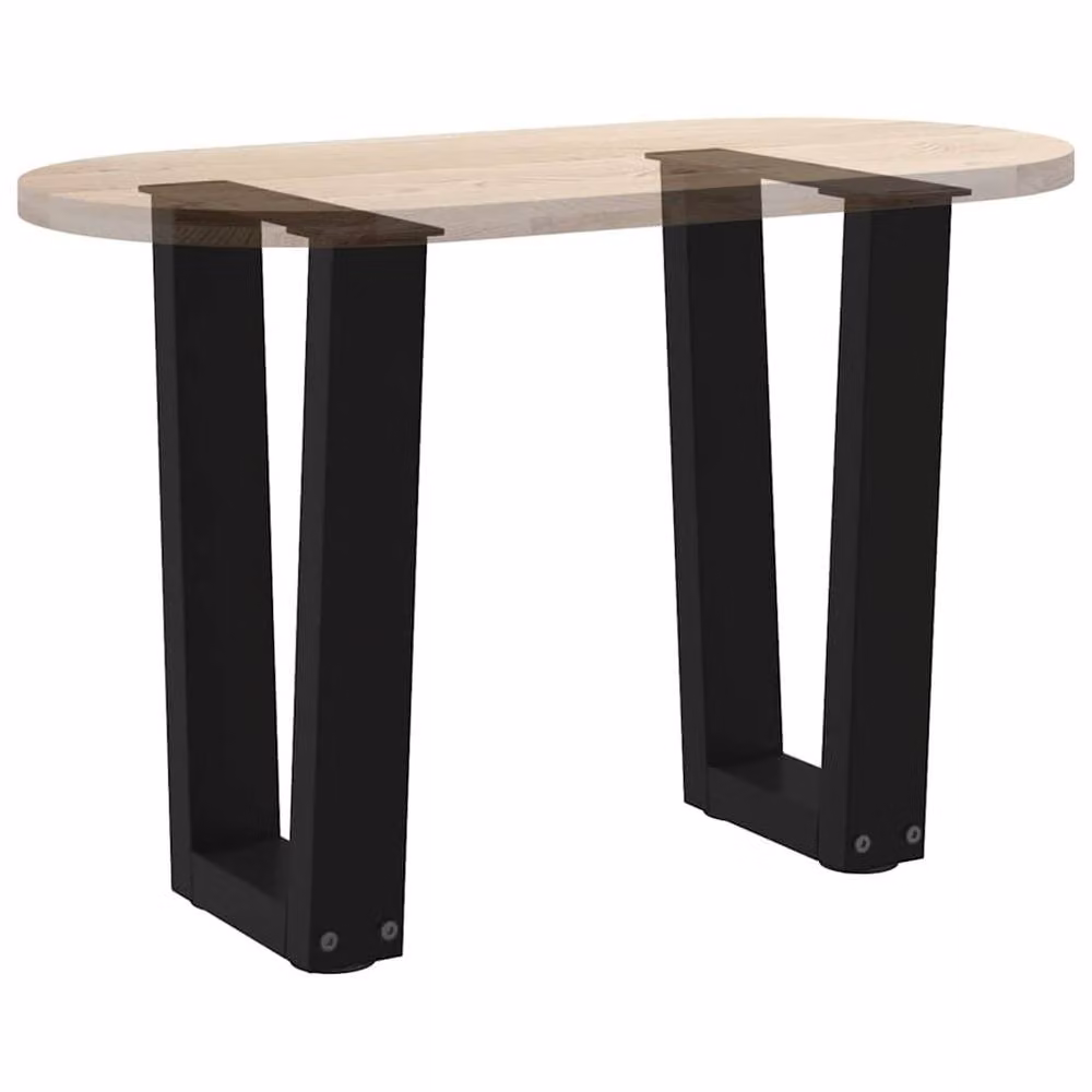 Berkfield Home Modern V-Shape Dining Table Legs, 2 Piece Set, Black Steel, W: 28 cm, H: 42-43.3 cm – 5