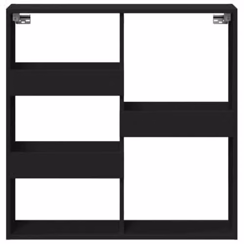 vidaXL Modern Wall Mounted Cabinet in Black with Internal Shelves and Hinged Doors, W/D/H: 80 x 15 x 80 cm – 4