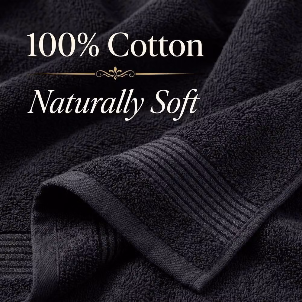 Grace Premium Fluffy Cotton Hand Towels, Pack of 6, 500 GSM, Anthracite Grey – 5