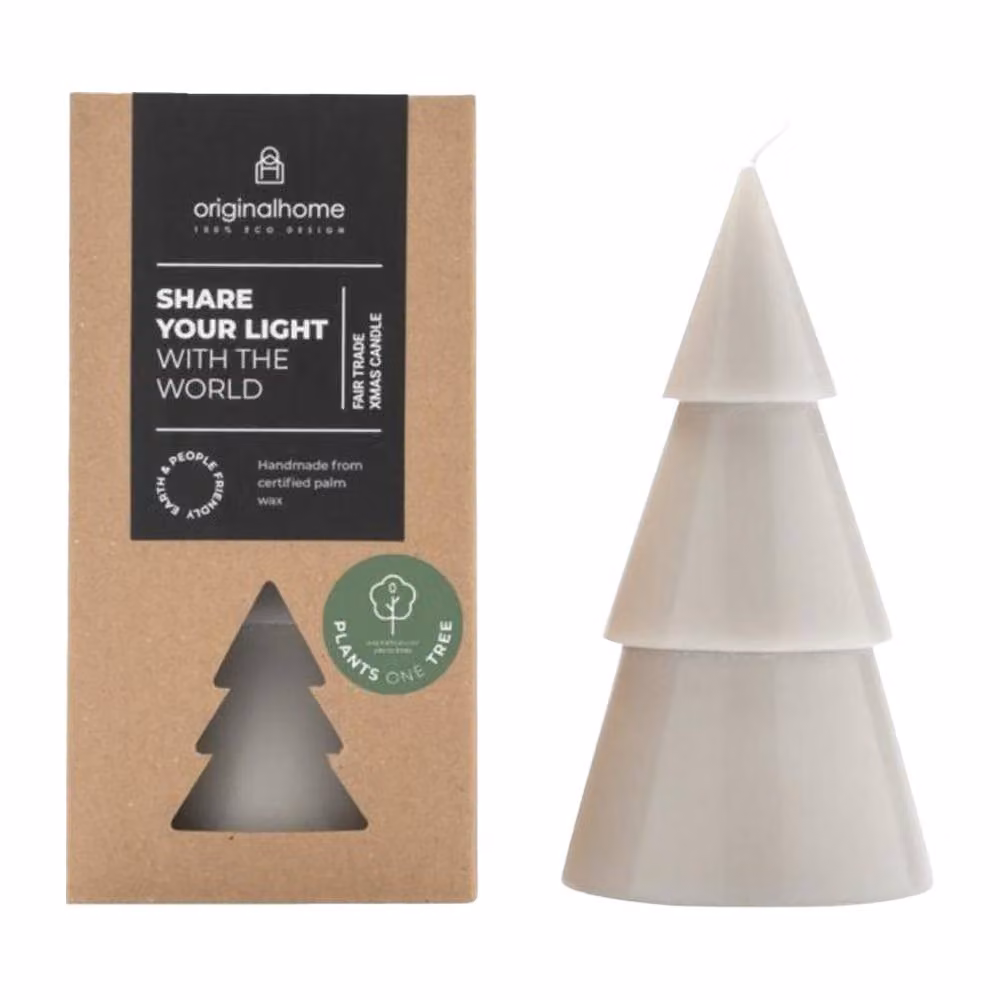 Accessorize Tree Christmas Candle in Light Grey, H: 32.0 cm, W: 15.0 cm, D: 15.0 cm – 2
