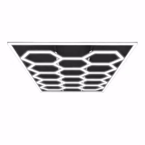ENERJ 600W Hexagon LED Garage Ceiling Light, 14 Hexagon Frame, CCT Switchable 3000K-6000K, White – 1