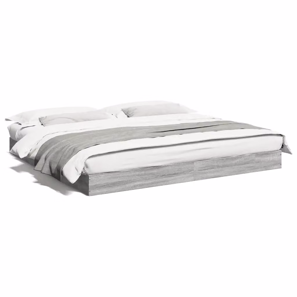 Berkfield Home Super King Bed Frame in Grey Sonoma, W/D/H: 180 x 200 cm, Engineered Wood – 2