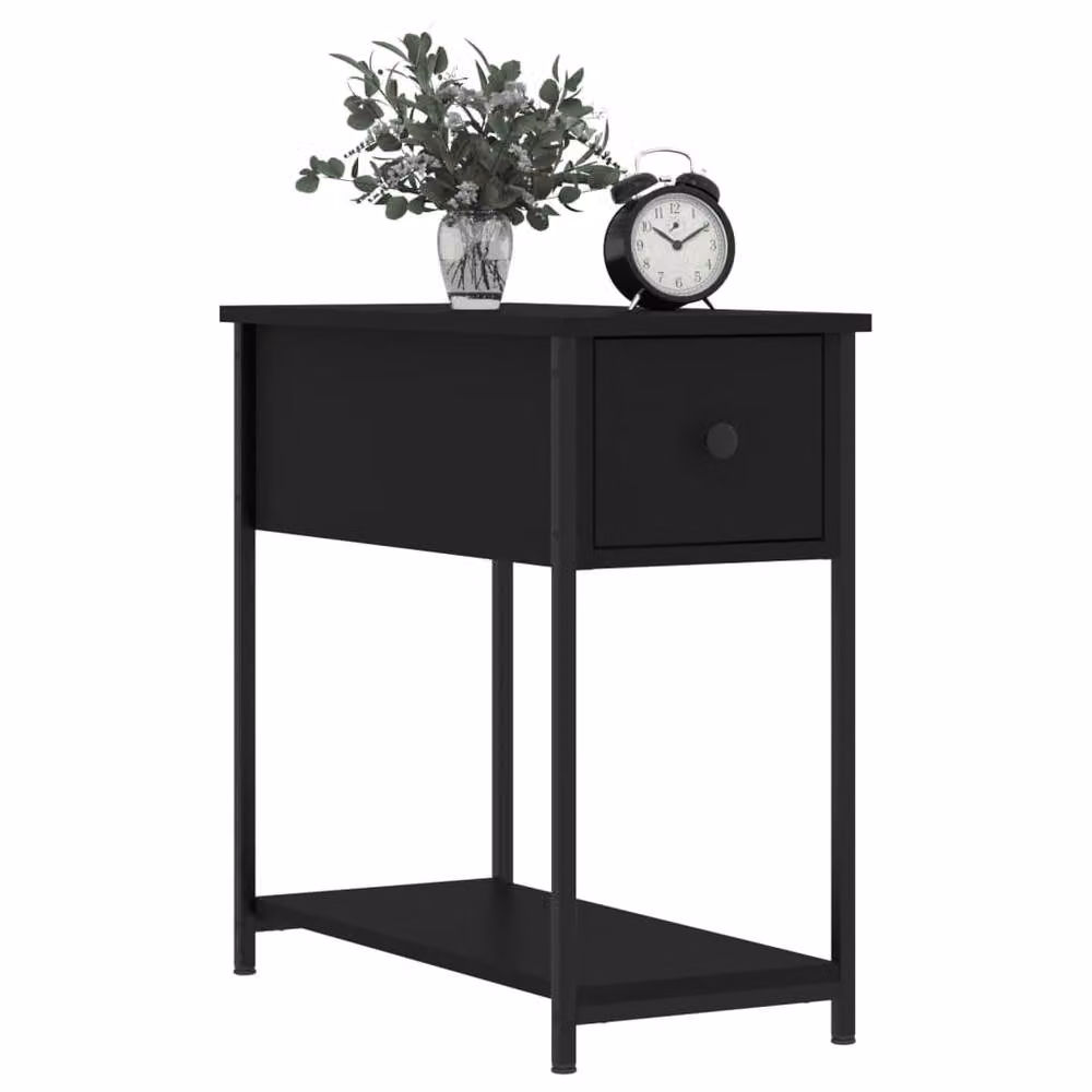 Berkfield Home Black Modern Bedside Cabinet W/D/H: 30 x 60 x 60 cm – 3