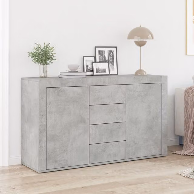 Berkfield Home Modern Grey Engineered Wood Sideboard W/D/H: 120 x 36 x 69 cm – 1