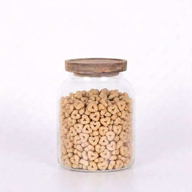 Eden & Willow Airtight Glass Storage Canister Jar with Acacia Wood Lid, Transparent, 1.3l
