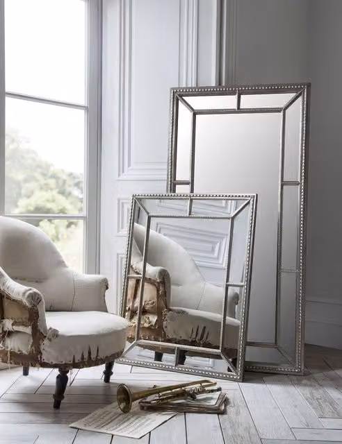 Gallery Direct Lawson Extra Large Rectangular Wall Mirror in Silver