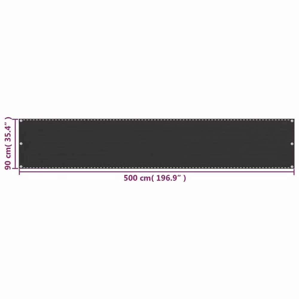 Berkfield Home Balcony Screen in Anthracite and Black, W: 90 cm, H: 500 cm – 3