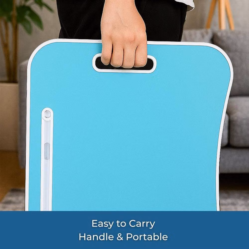 KORVIXA Foldable Portable Laptop Table for Bed or Sofa, Blue, W: 60 cm, D: 40 cm, H: 28 cm – 3