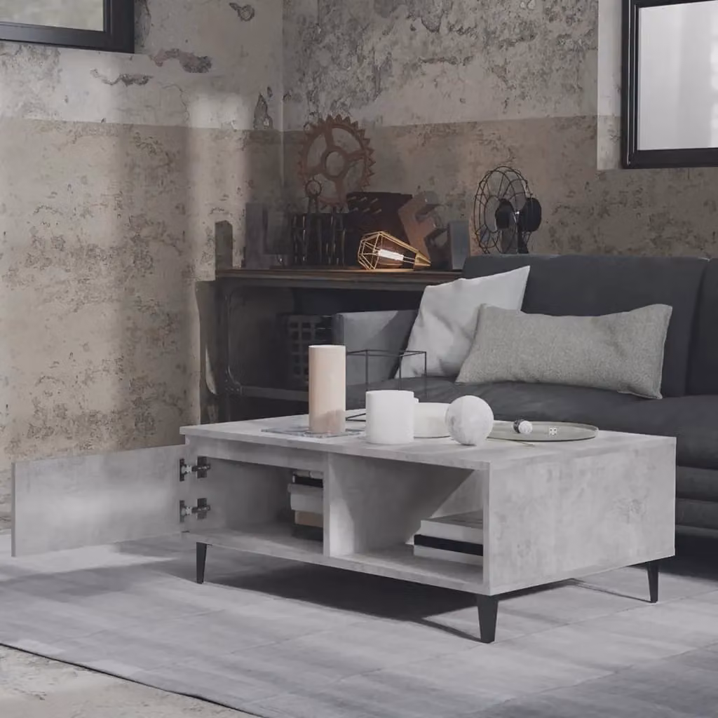 Berkfield Home Modern Rectangular Coffee Table in Concrete Grey, W/D/H: 90 x 60 x 35 cm – 3