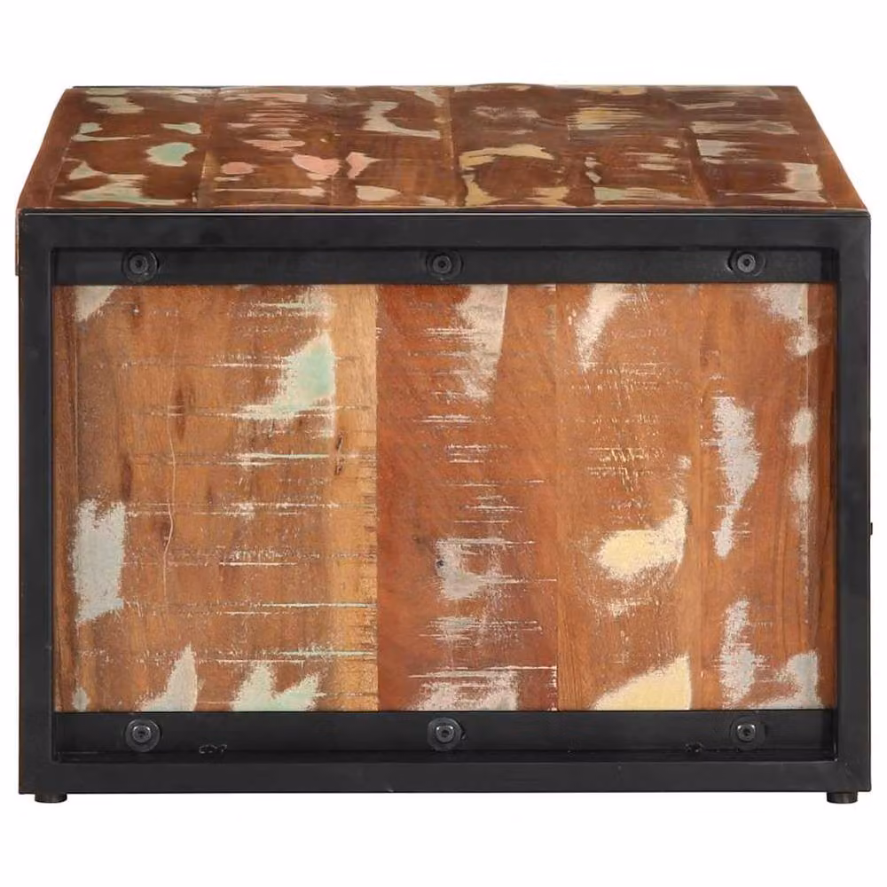 Berkfield Home Multicolour Reclaimed Solid Wood Coffee Table W/D/H: 90 x 50 x 36 cm – 3