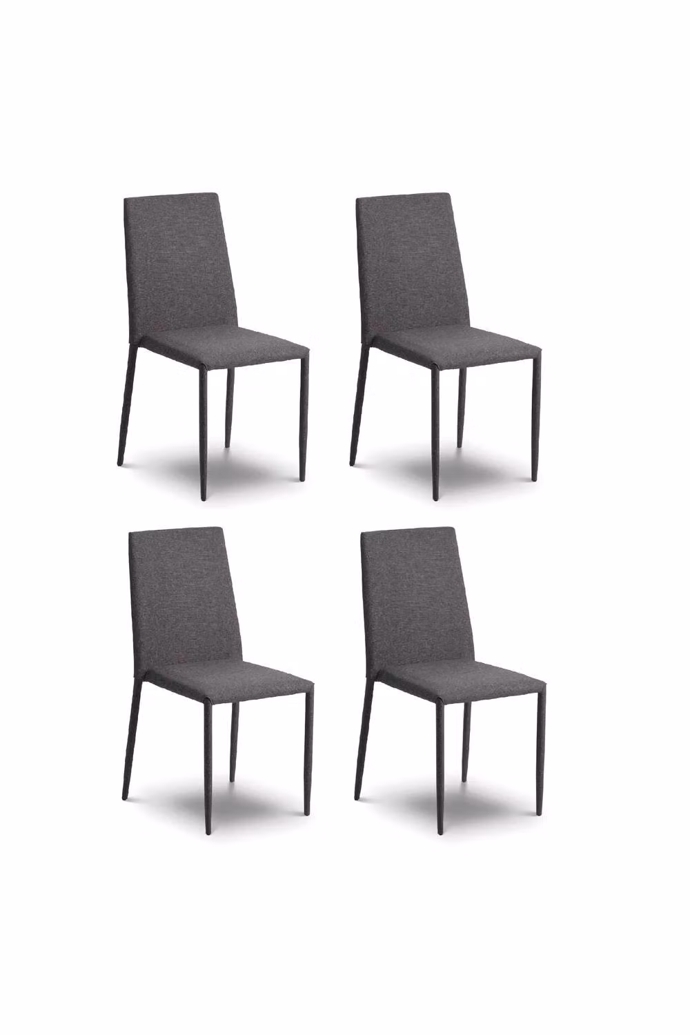Julian Bowen Jazz Set of 4 Fully Upholstered Stacking Dining Chairs in Grey – 3
