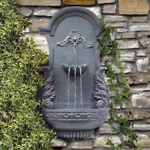 Primrose Angel Wings Grey Wall Mounted Garden Water Feature