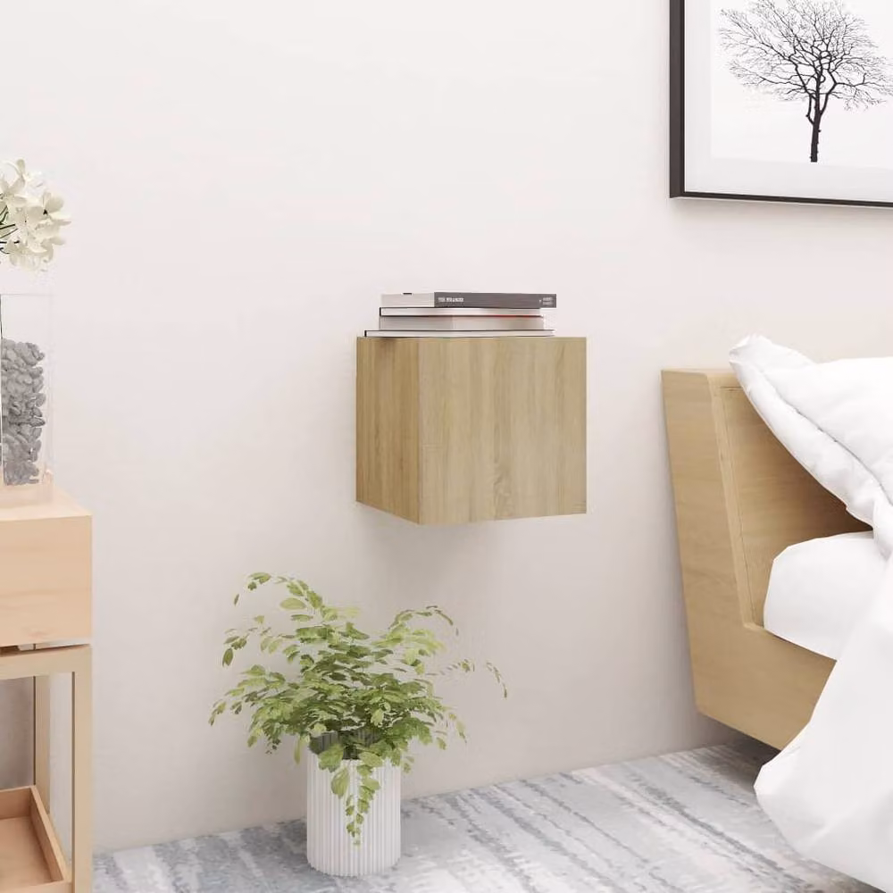 Berkfield Home Practical Bedside Cabinet in Sonoma Oak, W/D/H: 30.5 x 30 x 30 cm – 2