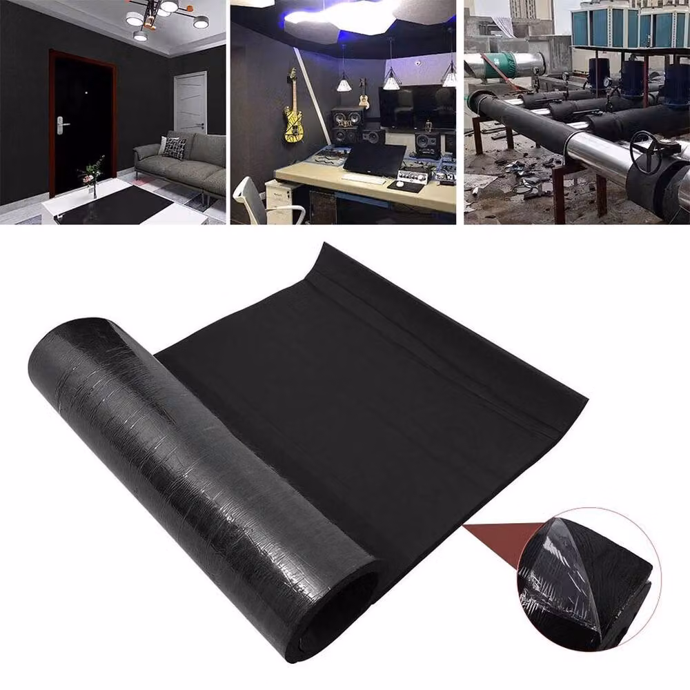 SPETLEK Self-Adhesive Acoustic Foam Insulation, Black, W: 200 cm, H: 100 cm, D: 0.6 cm – 2