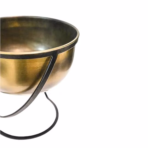 Ivyline Kensington Round Metal Planter on Stand, Gold, H30 x W28 x D28 cm – 3