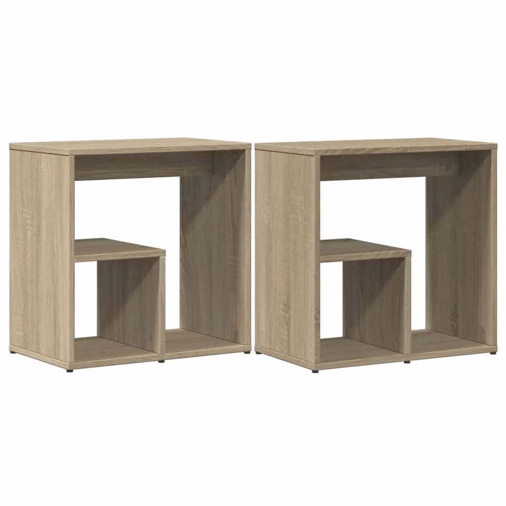 Berkfield Home Set of 2 Sonoma Oak Side Tables in Brown, W/D/H: 50 x 30 x 50 cm – 2