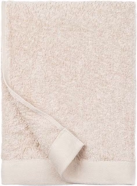 Vinga Birch Plain Fluffy Cotton and Lyocell Towel in Beige