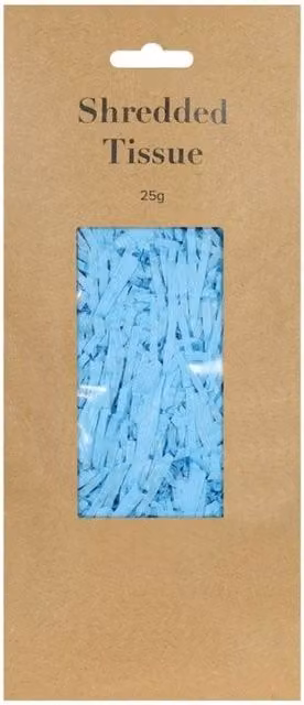 KDMD Light Blue Shredded Tissue Paper, 25 g per pack, 10 Pack