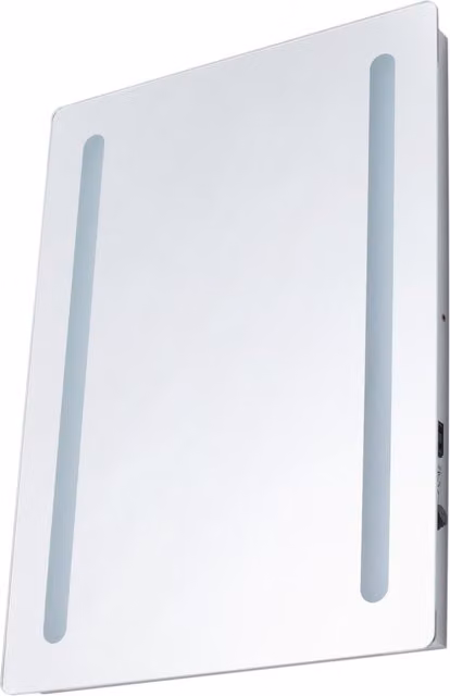 Litecraft Leith LED Bathroom Mirror Wall Light with Shaving Socket in Chrome