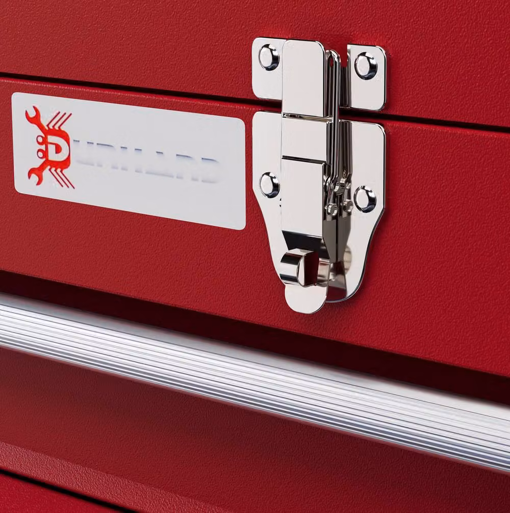 STILVORA Steel Tool Box with 2 Drawers and Latches, Red, W: 46.0 cm, D: 24.0 cm, H: 22.0 cm – 8