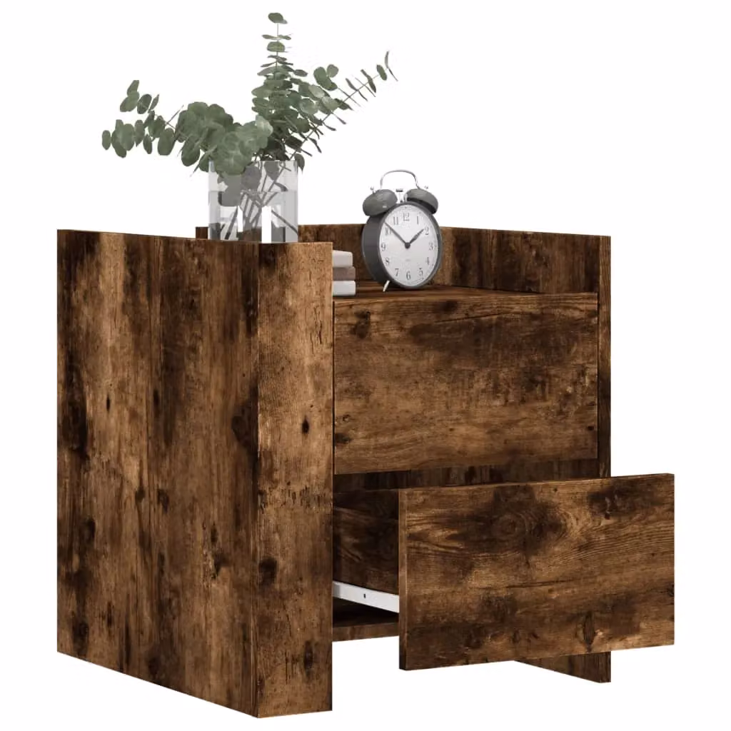 Berkfield Home Bedside Cabinet in Smoked Oak Brown, W/D/H: 45 x 50 x 50 cm – 3