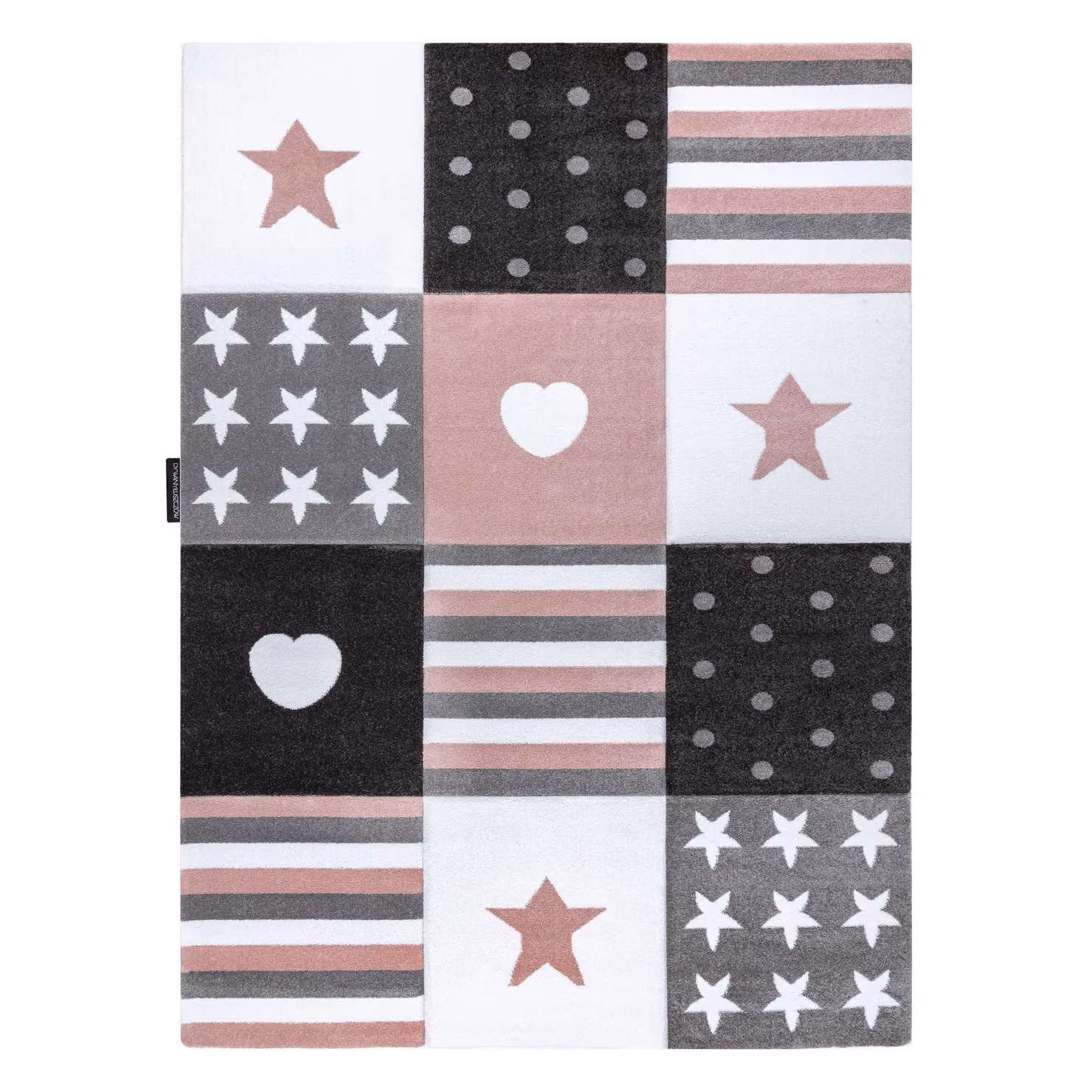 RugsX Petit Patchwork Pink Rectangular Rug for Children's Rooms, W: 160 cm, D: 220 cm – 2