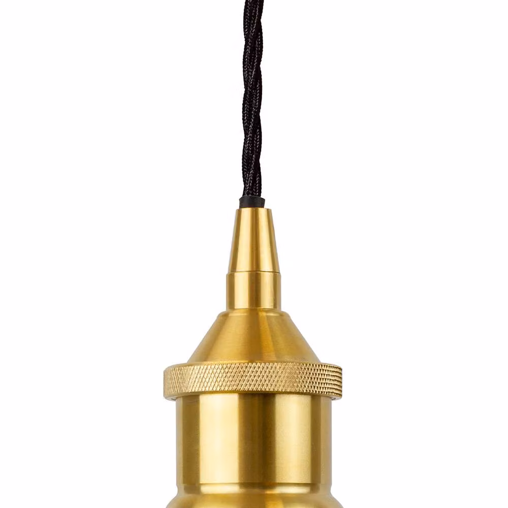 SE Home Worcester Pendant Light in Slate Grey with Polished Brass and Black Twisted Details – 2