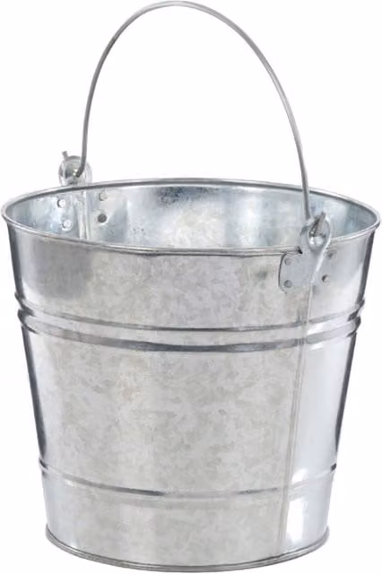 Leecroft Galvanised Silver Bucket 10L