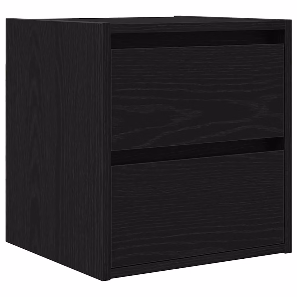 Berkfield Home Wall-mounted Bedside Cabinet in Black Oak, W/D/H: 38 x 34 x 40 cm – 2