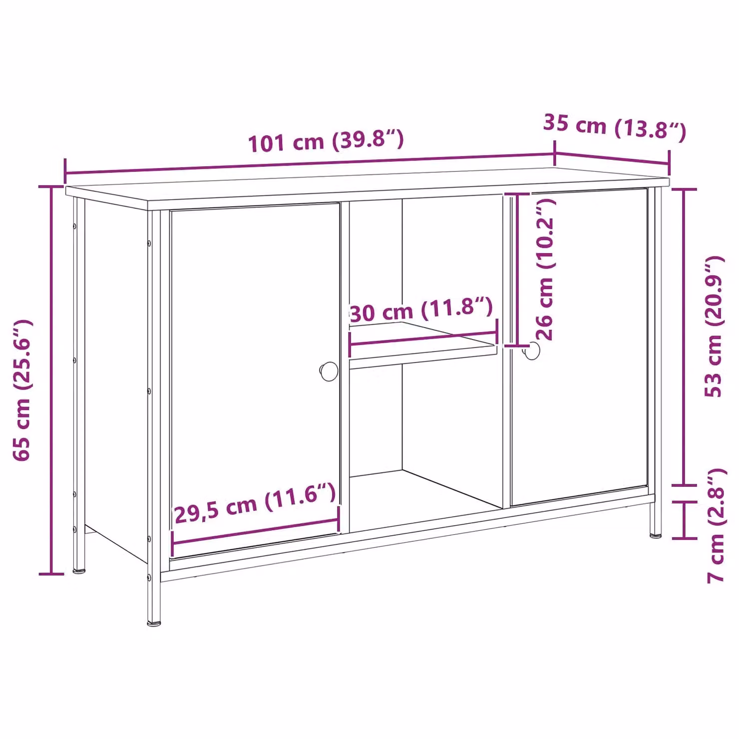 Berkfield Home Modern TV Cabinet in Black Oak, W/D/H: 101 x 35 x 65 cm – 5