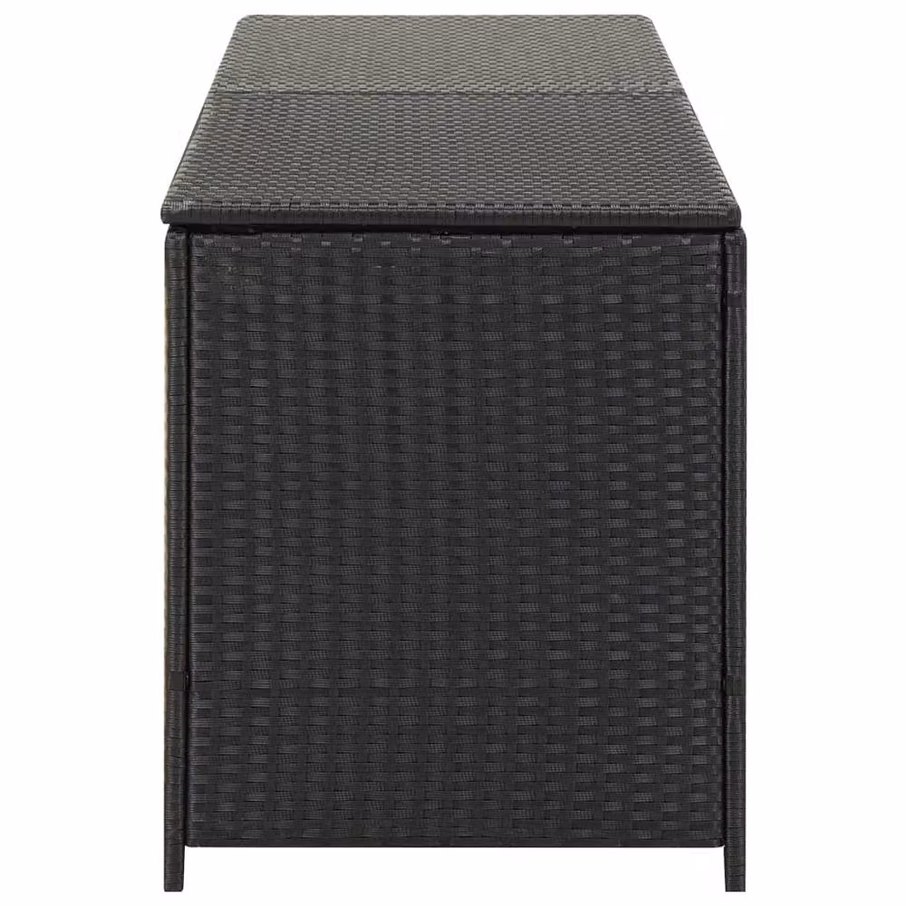 Berkfield Home Garden Poly Rattan Storage Box in Black, W/D/H: 200 x 50 x 60 cm – 3